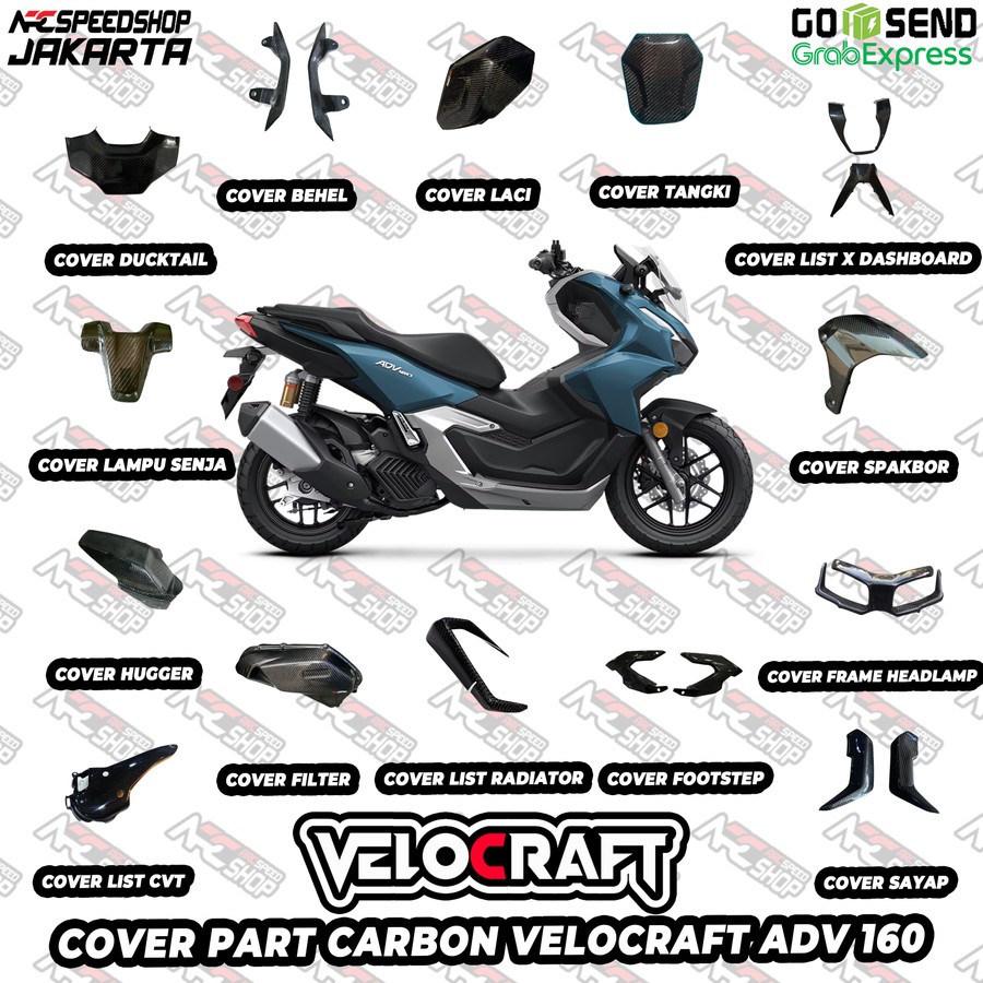 VELOCRAFT CARBON Cover Body Part Carbon Spakbor Depan Frame Headlamp Filter List CVT Hugger List Rad