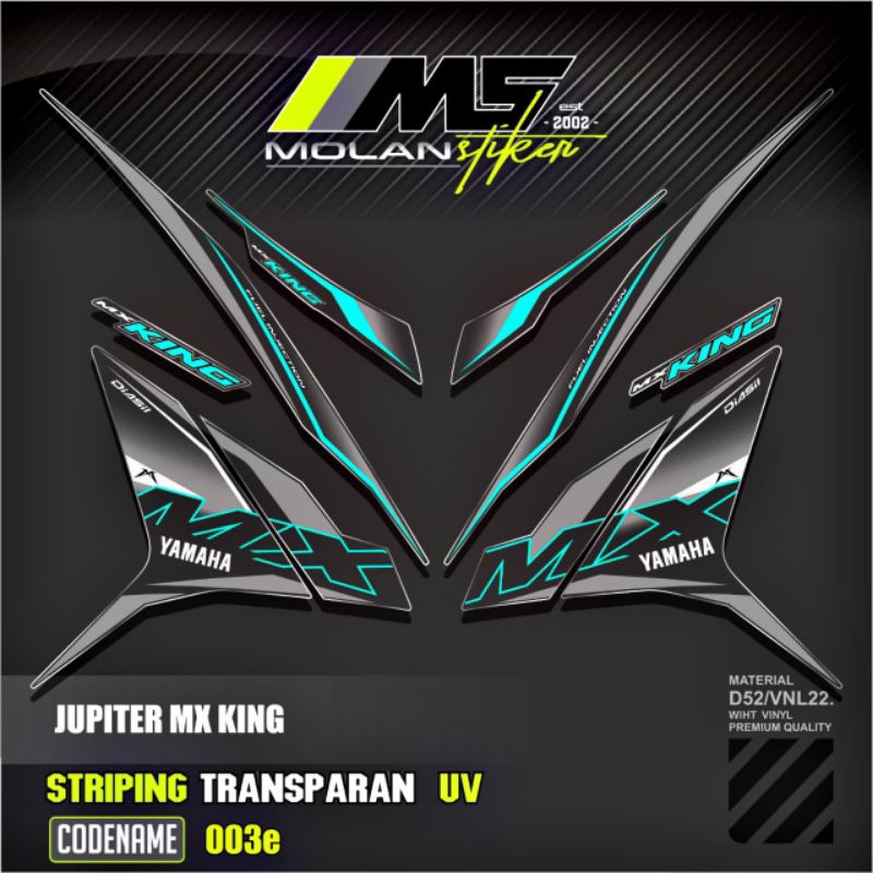 Decal Sticker Striping Variasi Transparan Uv Mx King 150 Yamaha Jupiter Mx King 150 Y15ZR Y16ZR SNIP