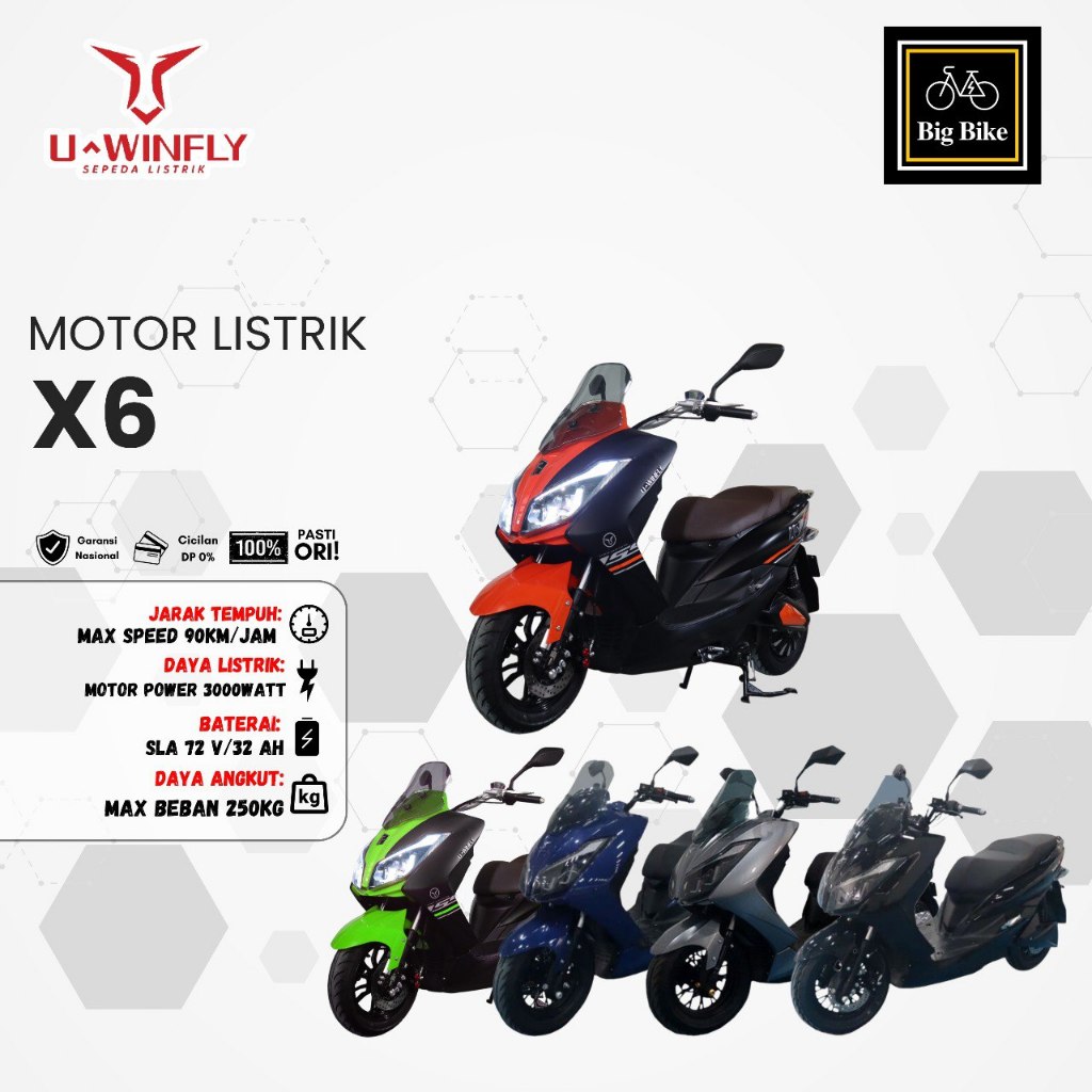 MOTOR LISTRIK X6 X 6 UWINFLY INDONESIA GARANSI RESMI