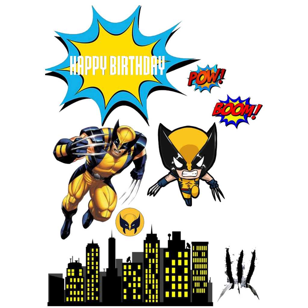 

TOPPER CAKE CUSTOM ULANG TAHUN / HIASAN KUE ULANG TAHUN WOLVERINE