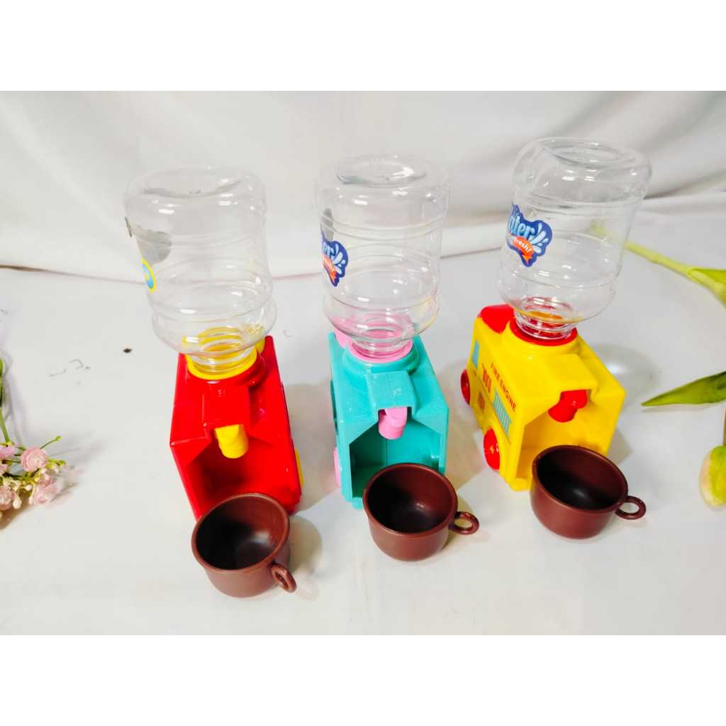 (BONUS GELAS) Dispenser Mini Galon Portable Anak Air Minum Karakter VIRAL SCHOOL BUS SEKOLAH-2201