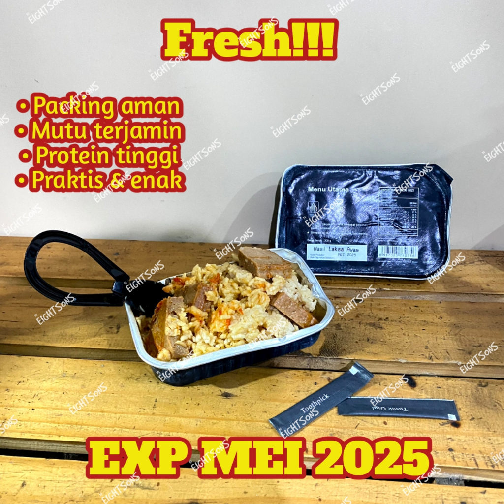 Ransum Makanan Nasi Kaleng Ransum TNI Naraga Instan Tentara Survival Food