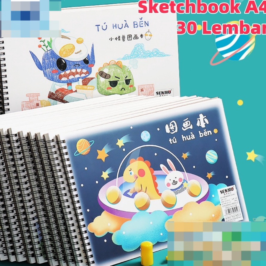 

Pasti Puas AIMILO Buku Gambar Anak Sketchbook A4 Drawing Book Jilid Spiral Kertas Tebal 3 Lbr
