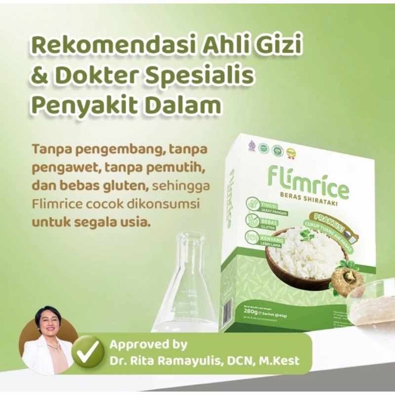 

Flimrice Nasi Shirataki Nasi Diet 1 box isi 7 sachet @40gr by Flimty