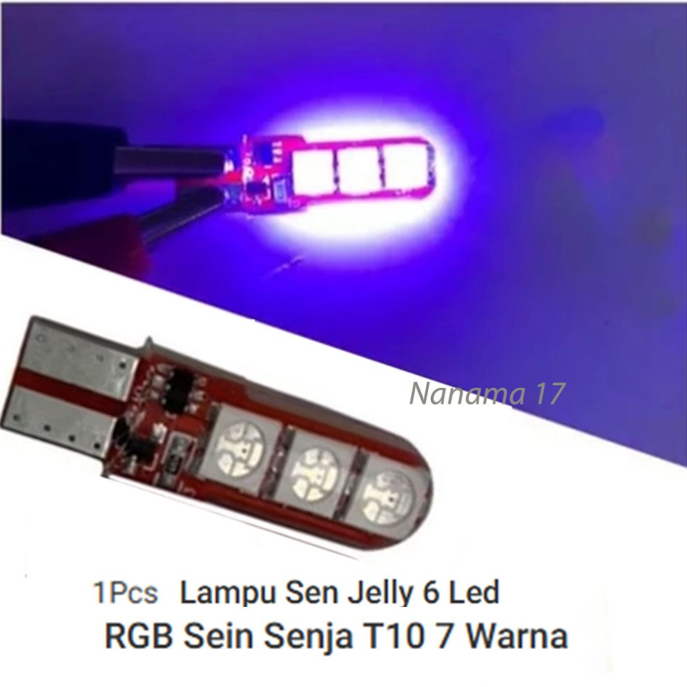 Lampu Sen Jelly 6 Led RGB Sein Senja T10 7 Warna Universal Motor Mobil  Harga 1 Picis