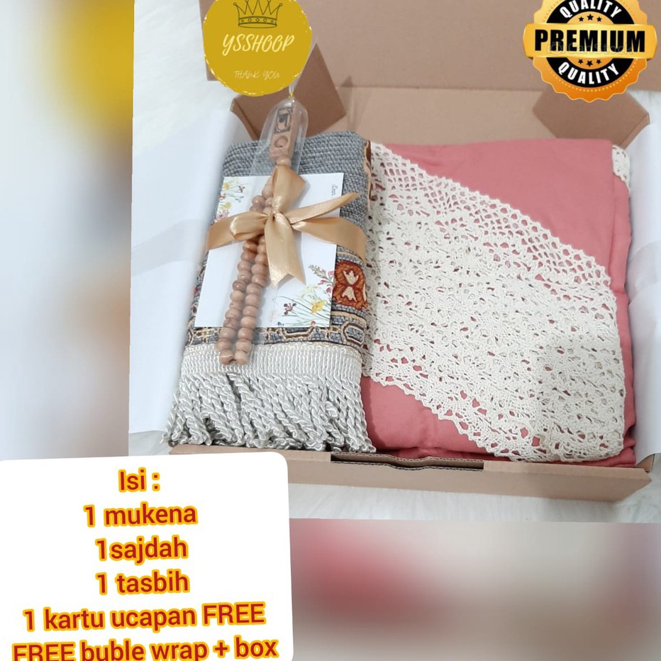 READY GAN Kado Pernikahan mukena free box Paket A mukena  Hampers Mukenah Untuk Kado Pernikahan Ulan