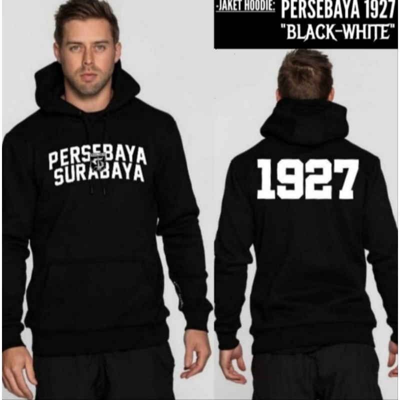 Jaket Hoodie Persebaya 1927 Black White