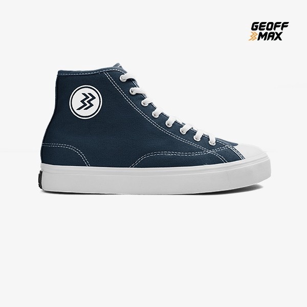 Geoff Max  Timeless HI Navy White Sepatu Pria Wanita Sneakers Casual Kuliah