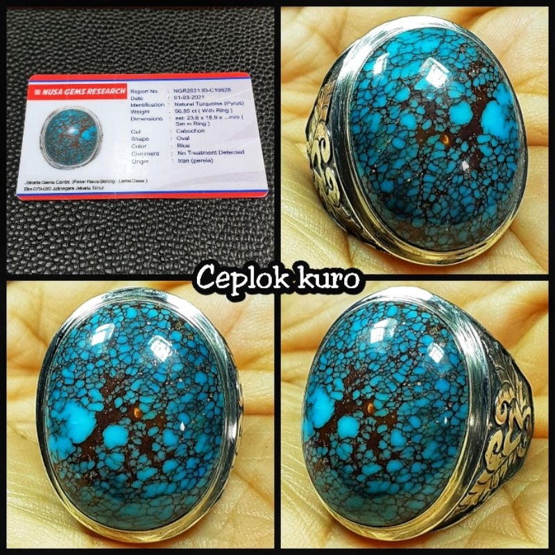 PIRUS JUMBO PERSIAN IRAN BODY KERAMIK + RING UKIRAN PERAK