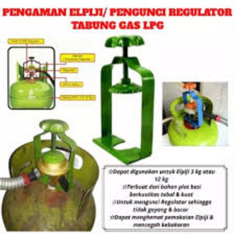 Alat pengunci pengait regurator gas