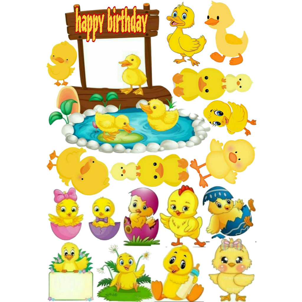 

TOPPER CAKE CUSTOM ULANG TAHUN / HIASAN KUE ULANG TAHUN BEBEK DUCK