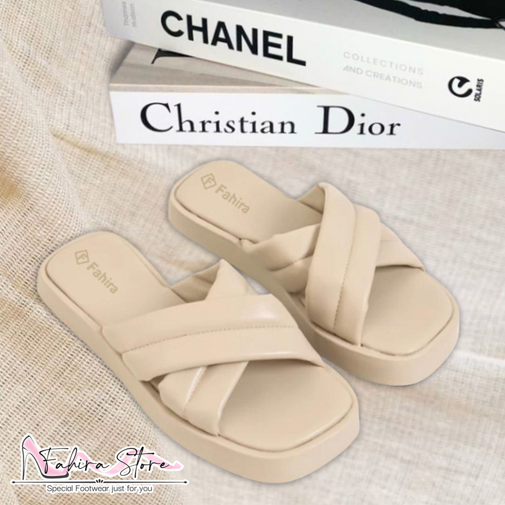 Sandal Wanita Tali Silang Korean Style Sandal Slop Ringan