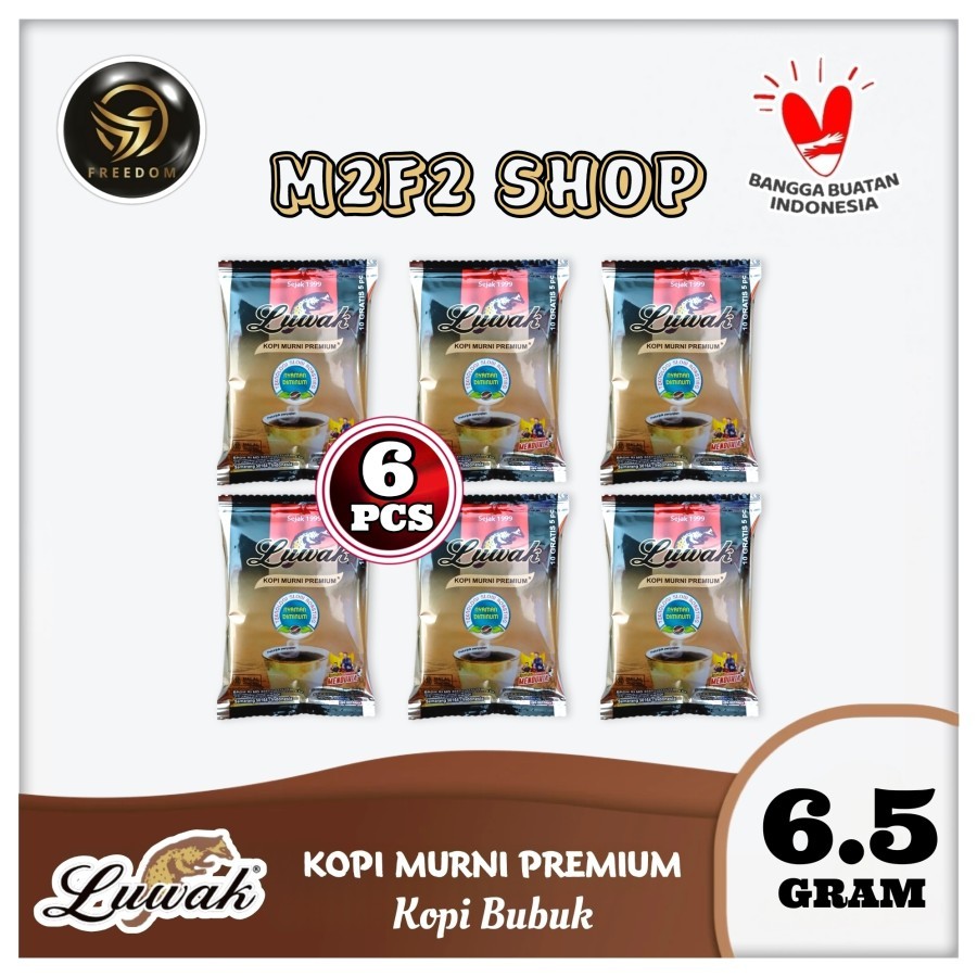 

Luwak Kopi Bubuk Hitam Murni Premium | GT Sachet - 6,5 gr (Kemasan 6 Pcs)