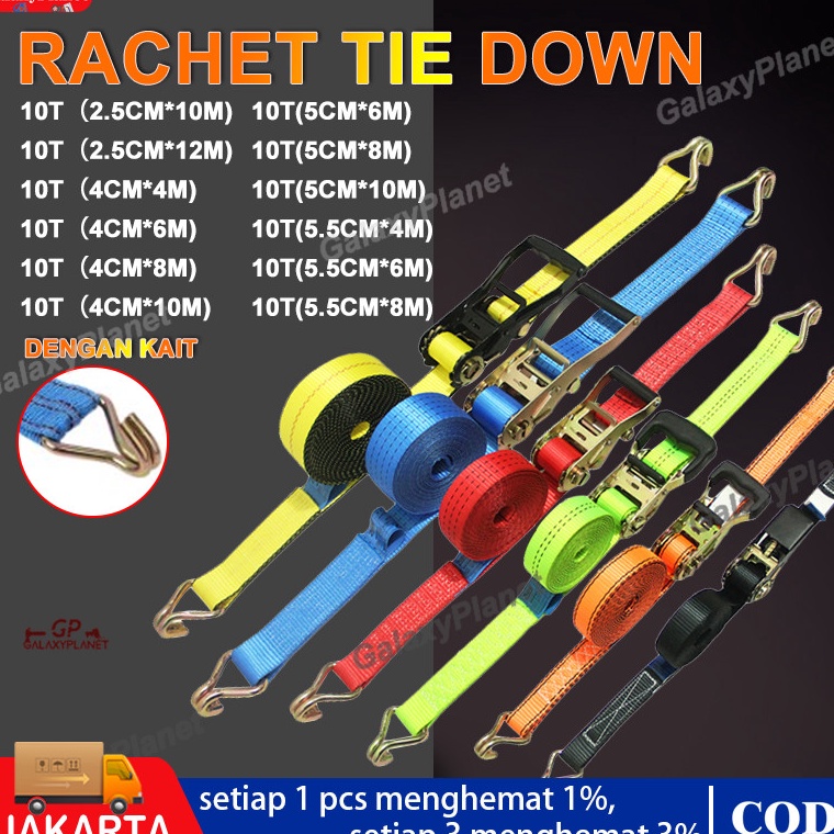 Tren Terbaru Rachet tie down41 meter Trek belt 1 ton tali soundtali barangTrack webbing cargo lashin