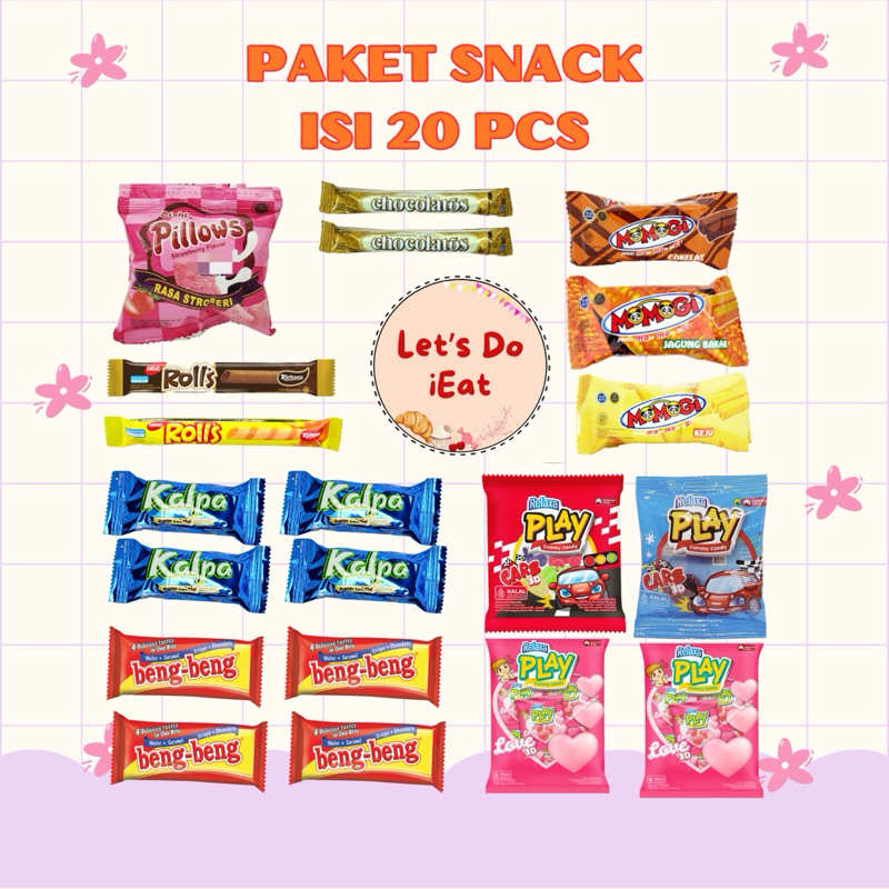 

paket snack isi 20 pcs cemilan snack gift murah