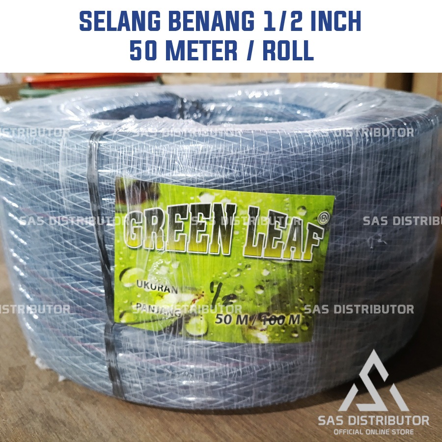 (Roll) Selang Air Benang 1/2" inch 50 meter Per Roll / Selang Benang 1/2 inch Greenleaf Selang Taman