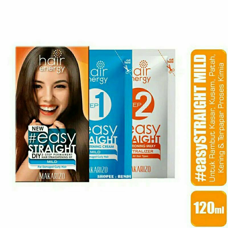 Makarizo Hair Energy Easy Straight | Mild | 120 ml | Pelurus Rambut Smoothing | Rebonding