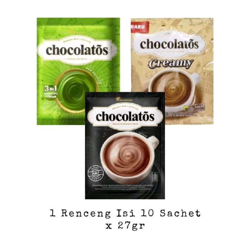 

Chocolatos Drink 1 Renceng isi 10 Sachet x 27gr