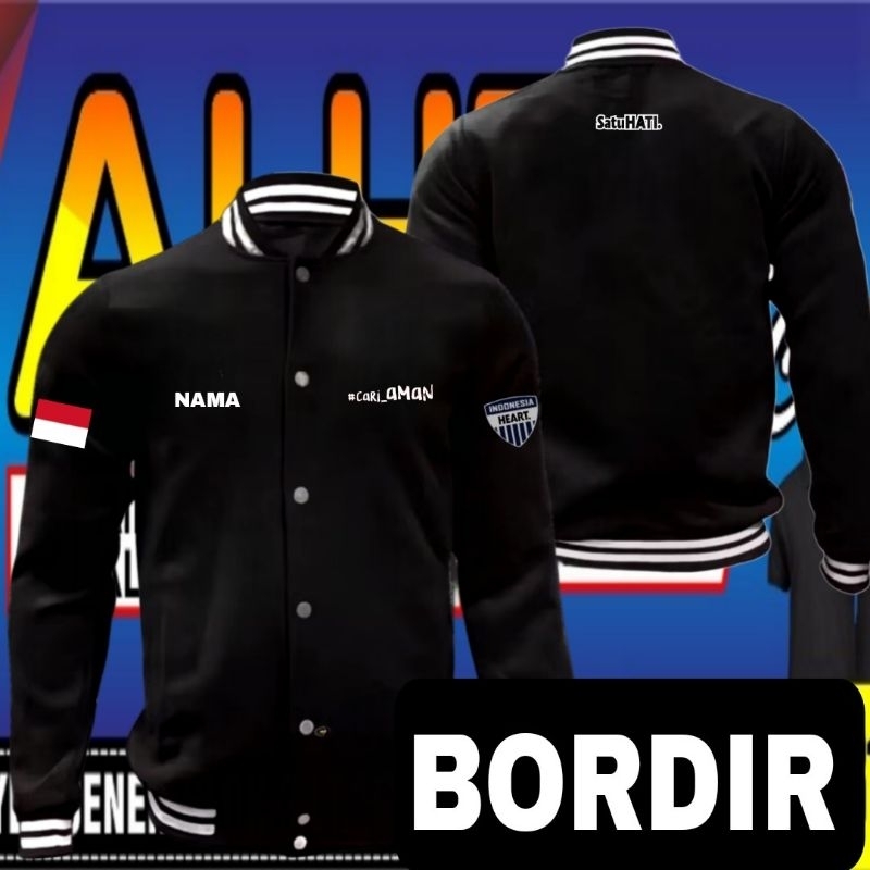 Jaket BORDIR honda cari aman jaket Honda cari aman jaket varsity Honda cari aman jaket baseball Hond