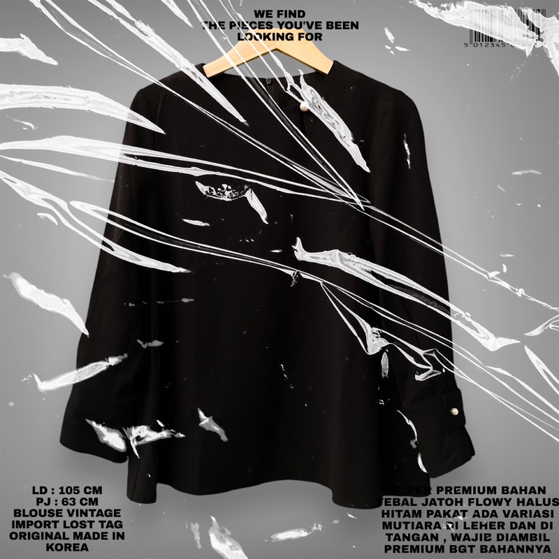 BLOUSE IMPORT PREMIUM/KOREAN BLOUSE/BLACK BLOUSE ATASAN TOP KOREAN LOOK/KOREAN STYLE/BLOUSE HITAM PR