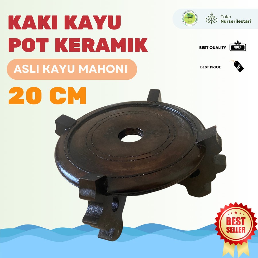 Kaki kayu diameter 20cm untuk gentong pot keramik tanaman