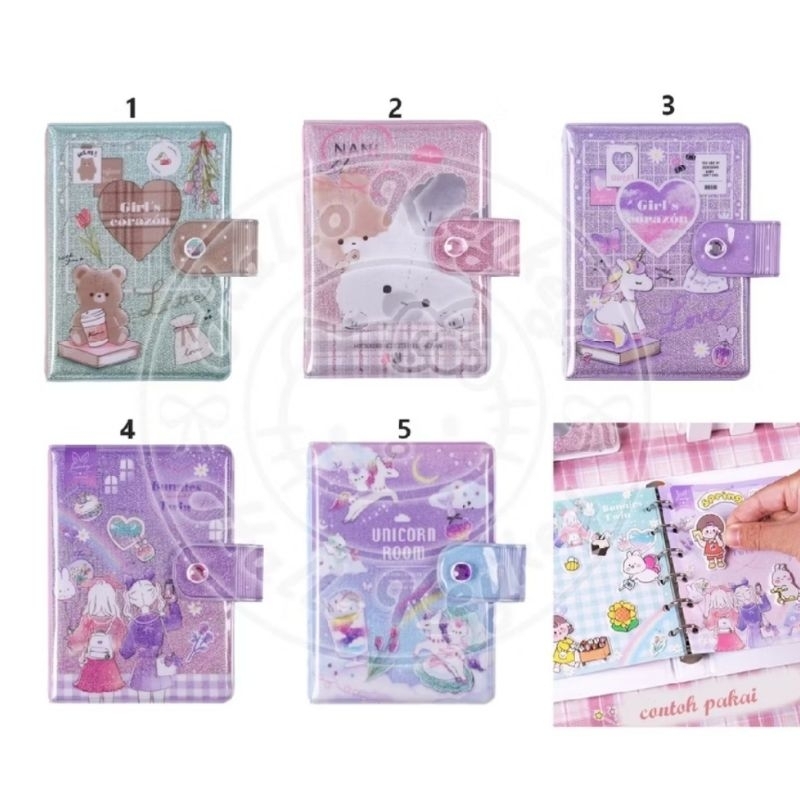 

Binder Sticker book Photo Book Buku Sticker Buku Photo Notes 11cmx15,5cm free 6 lembar colorfull notes