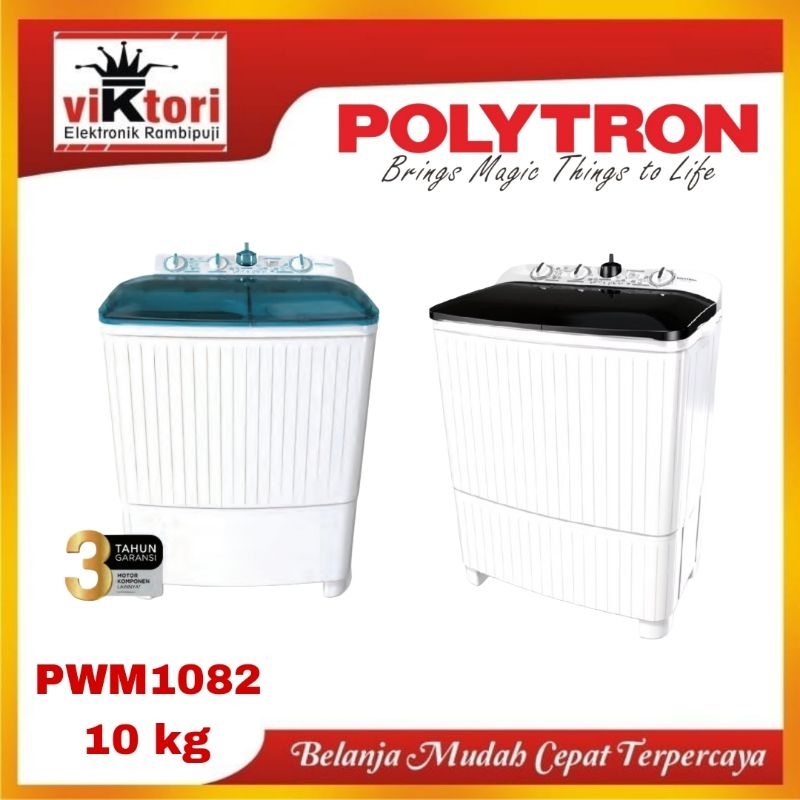 MESIN CUCI POLYTRON PWM1082/ MESIN CUCI POLYTRON 10 KG / MESIN CUCI POLYTRON 2 TABUNG