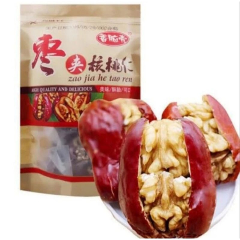 

Zao Jia He Tao Ren Buah Angco Kacang Walnut Kurma Merah Red Dates & Walnuts 300g