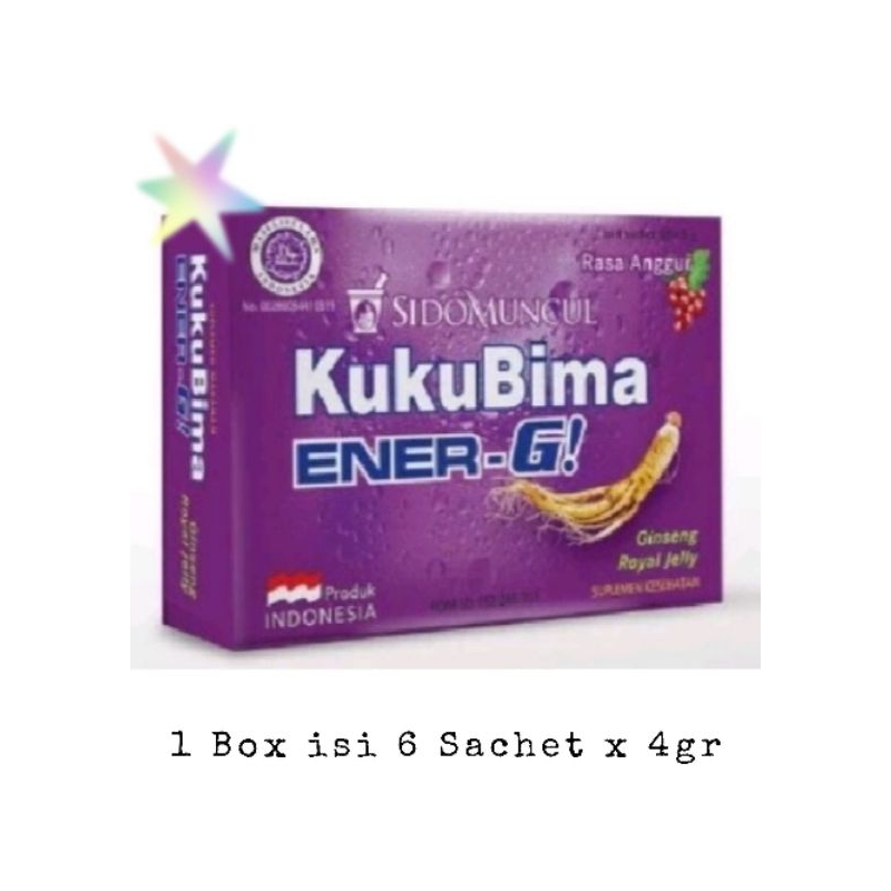 

Kuku Bima Ener-G 1 Box Isi 6 Sachet x 4gr Rasa Anggur