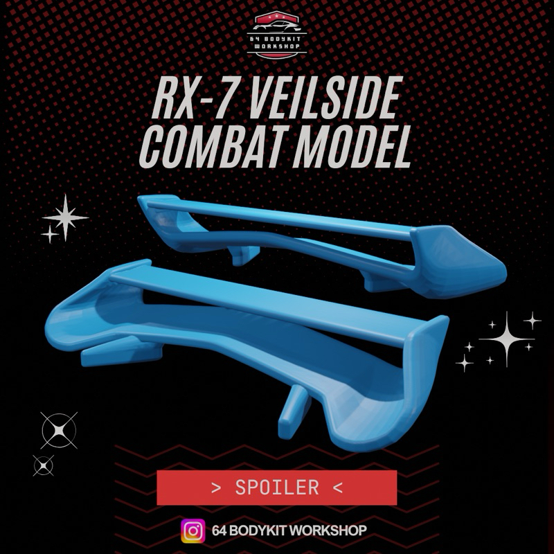 SPOILER HOTWHEELS RX-7 VEILSIDE COMBAT MODEL (1/64 untuk diecast/miniscale)