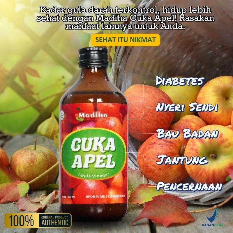 

Madiha Cuka Apel - Apple Vinegar BPOM Isi 300 Ml