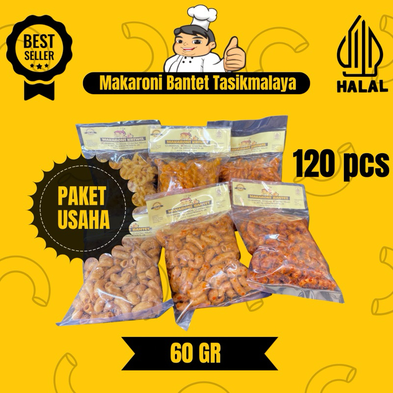 

PAKET USAHA 120pcs MAKARONI BANTET/KRIWIL 60gr