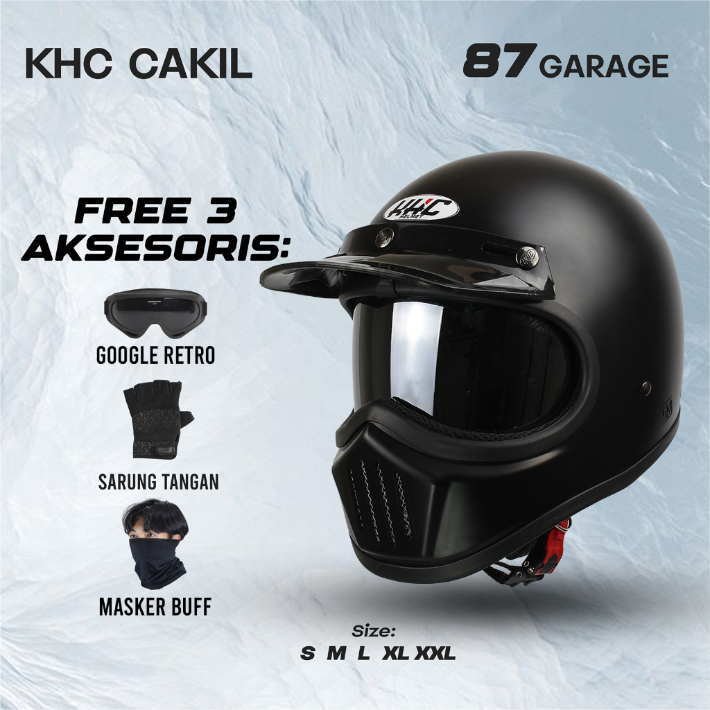 HELM KHC CAKIL RETRO ORIGINAL FULL FACE SNI
