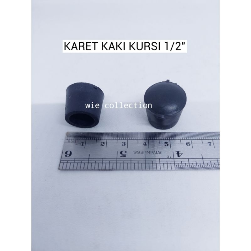 KARET KAKI KURSI HITAM UKURAN 1/2"