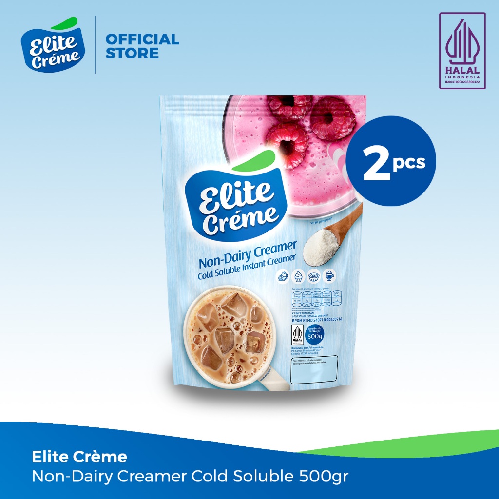 

Elite Creme Non Dairy Creamer Cold Soluble Instant Creamer 500gr x 2