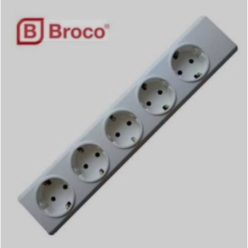 Stop Kontak Arde BROCO 5 Lubang Series 15350 NCP || Terminal Colokan Listrik 5 Lubang || Original BR