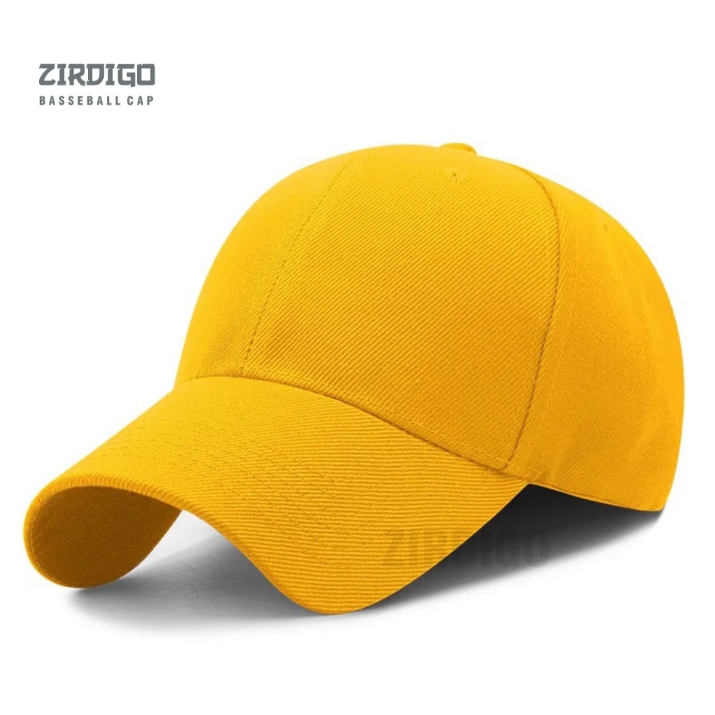 Zirdigo - Topi Baseball Cap Polos Kuning Topi Bisbol Unisex