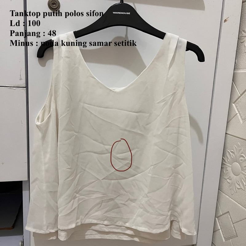 [PRELOVED] Tanktop Putih Polos Sifon