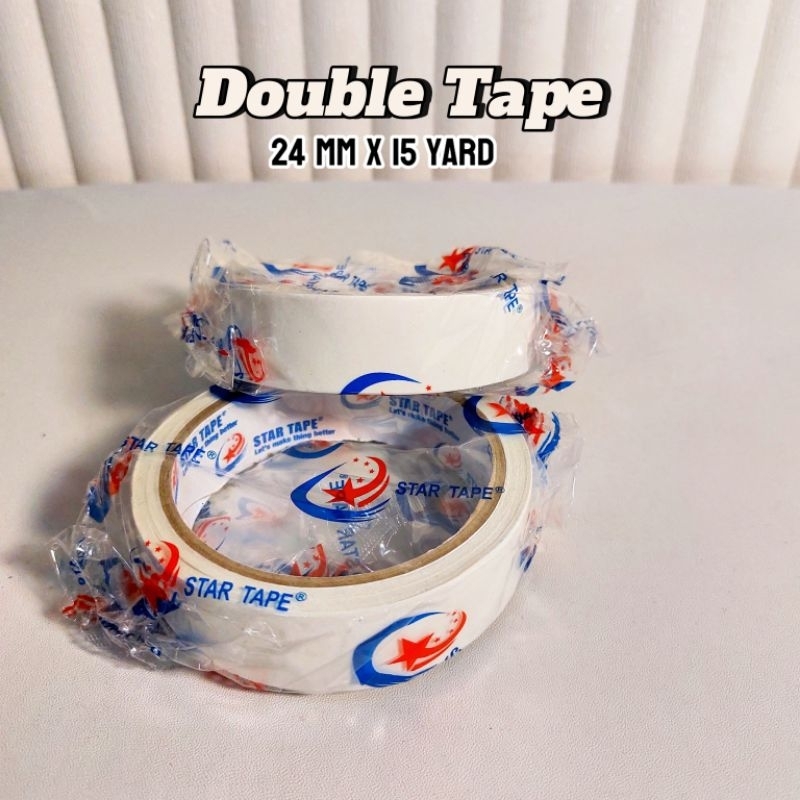 

Double Tape ukuran 24 mm x 15 yard Solasi Bolak Balik Isolasi Dobel Tip