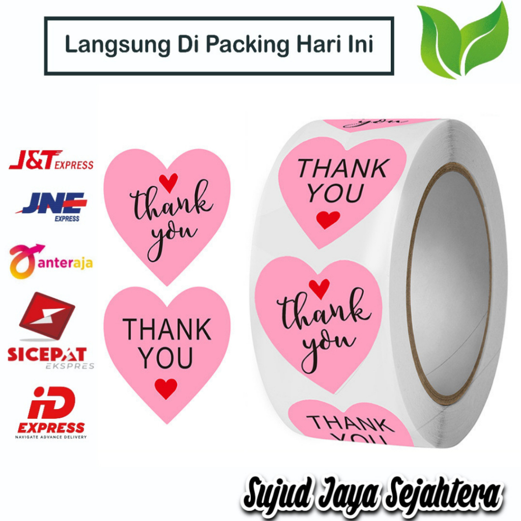 

39. STICKER THANK YOU STICKER TERIMA KASIH (MODEL RANDOM Z) 1 ROLL ISI 500 PCS TINGGAL KUPAS DAN TEMPEL