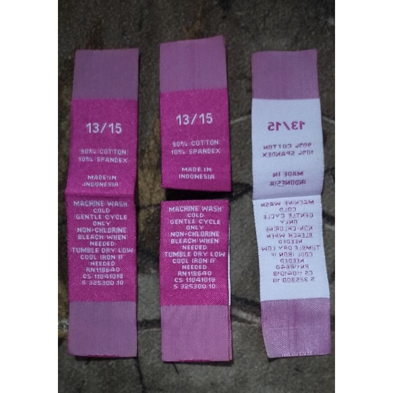 

Label (Size numbering, misc, Flag, Wash) Label Pakaian