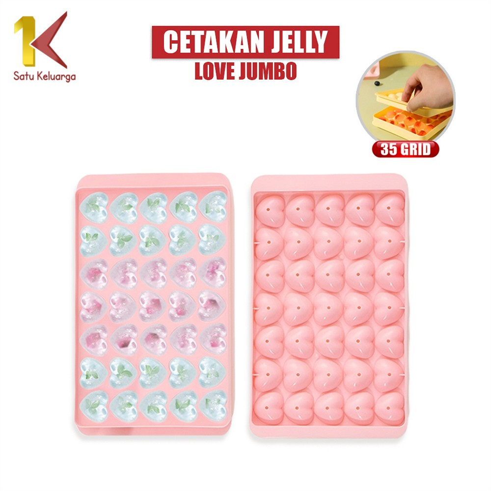 Satu Keluarga Cetakan Jelly Love Jumbo 35 Lubang C1140 35 Grid Ice Cube Tray Jelly Ball Love Pudding