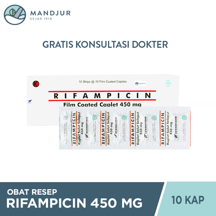 Rifampicin 450 mg Strip 10 Kaplet