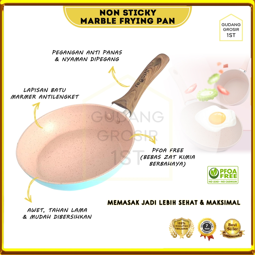 Anti Lengket Panci Marbel dan Jerami Gandum Mini Berkualitas | Teflon Mini Anti Lengket | Alat Pengg