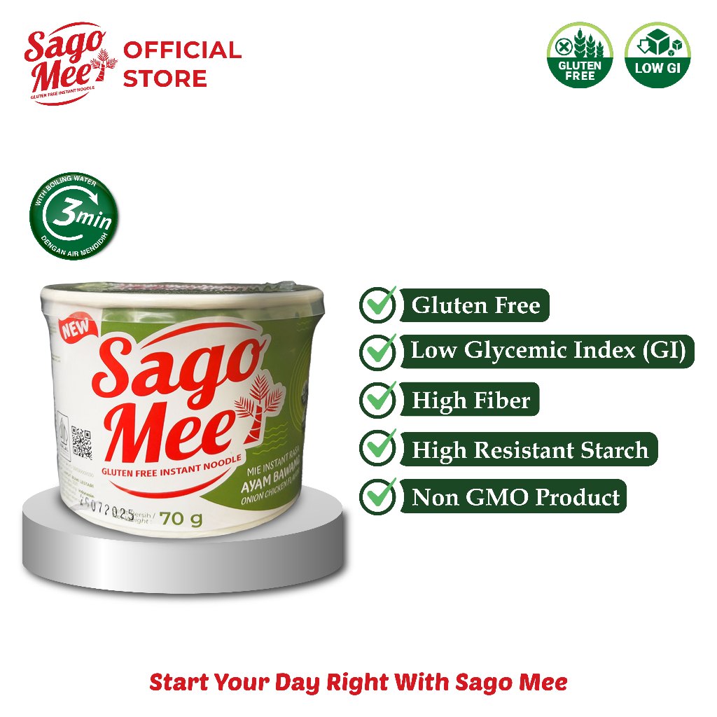 

Sago Mee Paket Mix Gluten Free Cup Kuah Aneka Rasa (Ayam Bawang, Kari Ayam, Soto Pedas)