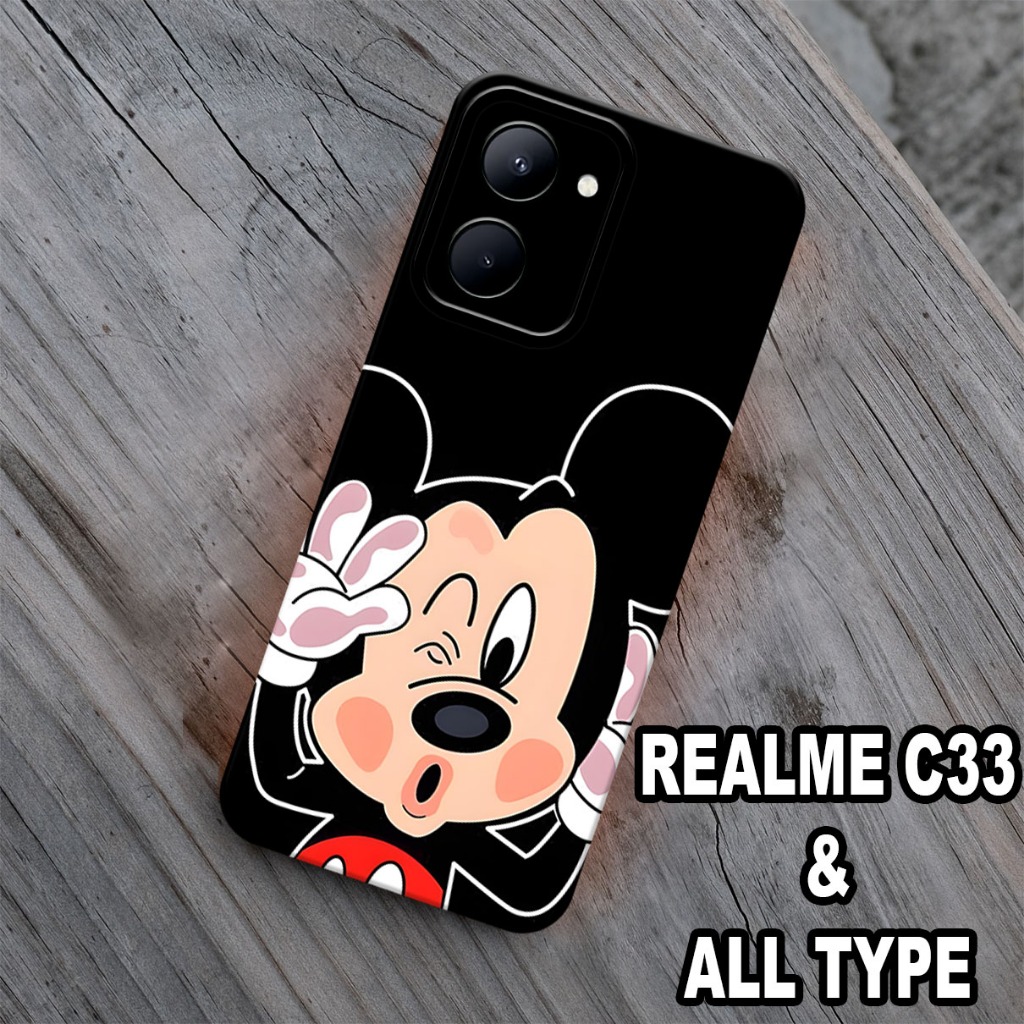 (KS3)  Softcase karet untuk REALME C33 2024  Motif gambar karakter Lucu/casing REALME C33 terbaru/ke