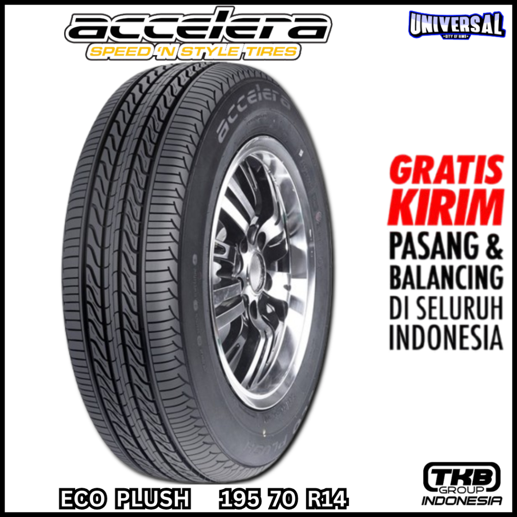 BAN MOBIL TUBLESS R14 ACCELERA ECO PLUSH UKURAN 195/70