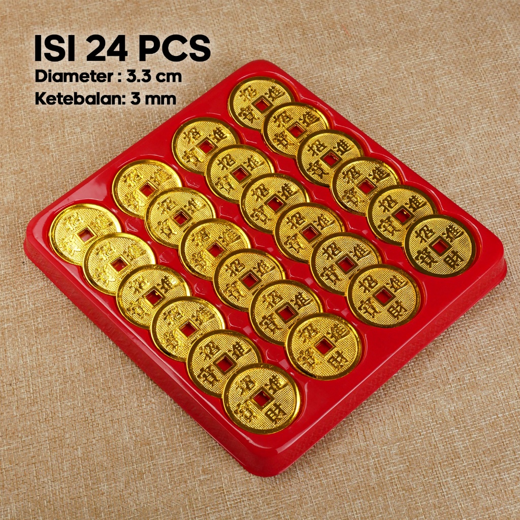 (ATHENA) HIASAN DEKORASI HAMPERS KOIN EMAS BUATAN IMLEK CAKE LUCKY MONEY GOLD PALSU PAJANGAN DUIT HO