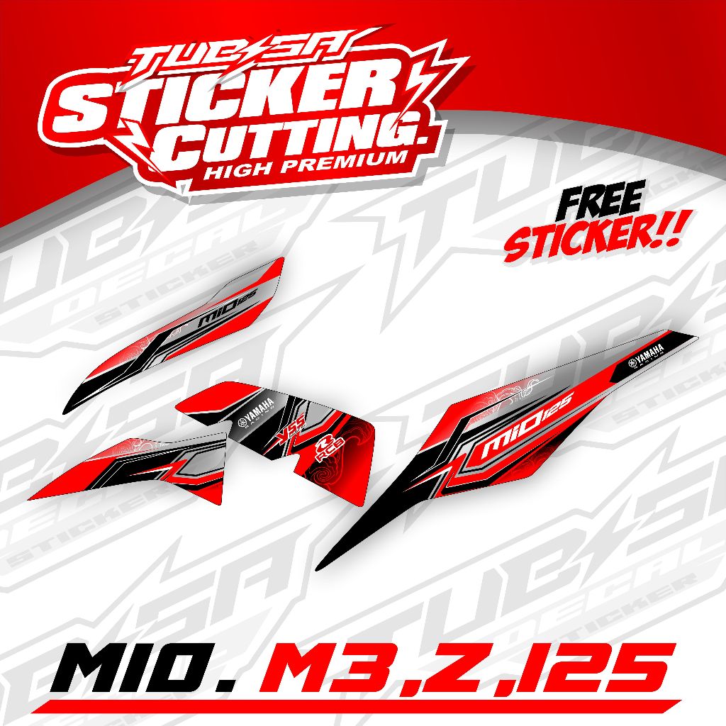 Striping Transparan UV Mio M3 / Mio Z / Mio 125 Stiker StikerVariasi Motor Mio M3 Transparan TBC : 0