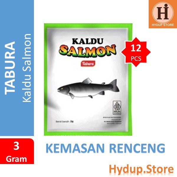 

Tabura Kaldu Salmon Renceng isi 12 Pcs Kemasan 3 Gram